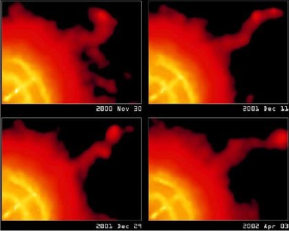 Pulsar-Jet tanzt wie wild gewordener Feuerwehrschlauch