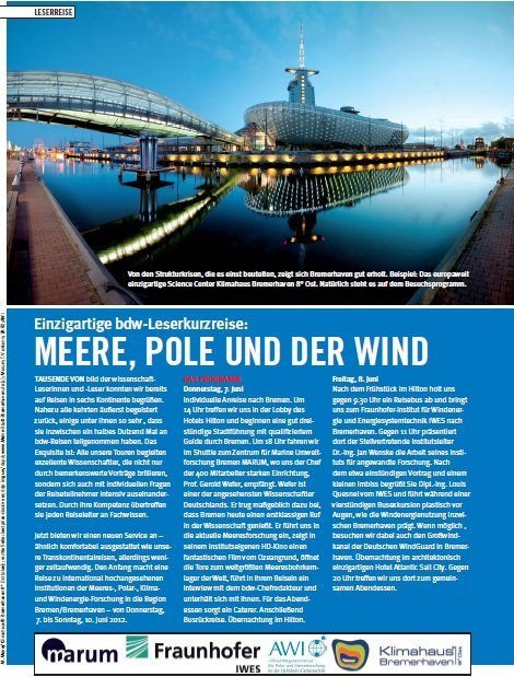 JUNI 2012: MEERE, POLE UND DER WIND