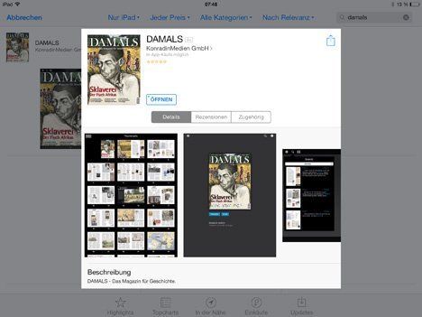 DAMALS jetzt auch im „App Store“ verfügbar