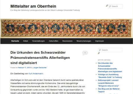 „Mittelalter am Oberrhein“ online
