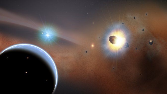 Ein „Hirten-Planet" und kollidierende Kometen