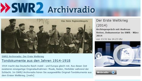 Originaltöne aus den Jahren 1914-1918 online