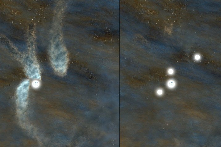 Blick in eine kosmische Mehrlings-Kinderstube
