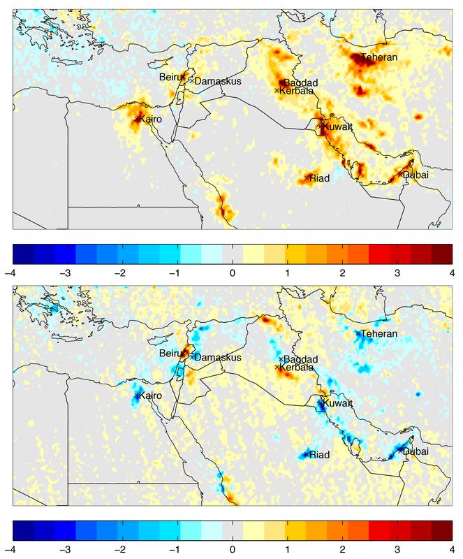 Atmosphärischer Spiegel der Nah-Ost-Krisen