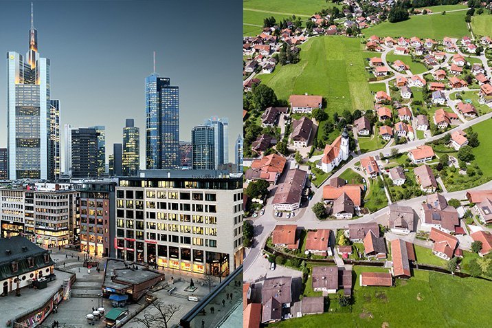 Wohnen in der Stadt oder auf dem Land?