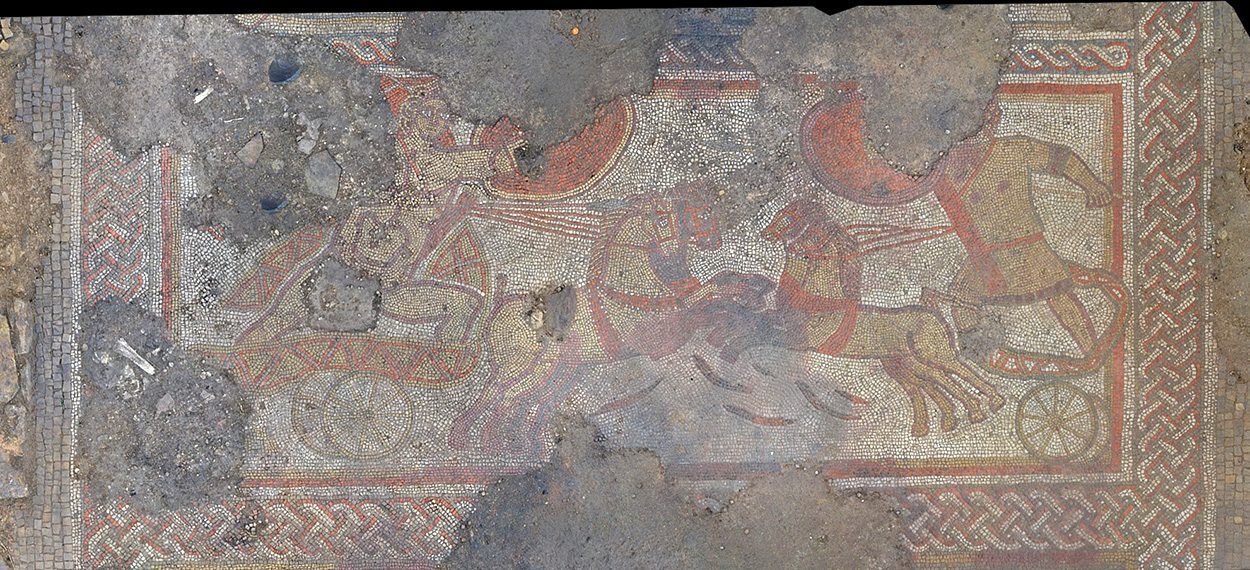 Seltenes Bodenmosaik mit Szenen aus Homers Ilias