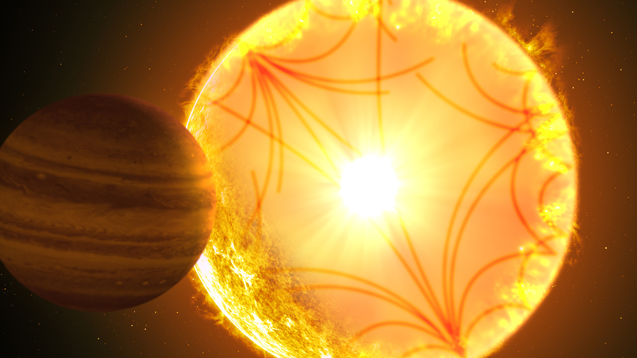 Exoplanet mit schrumpfendem Orbit