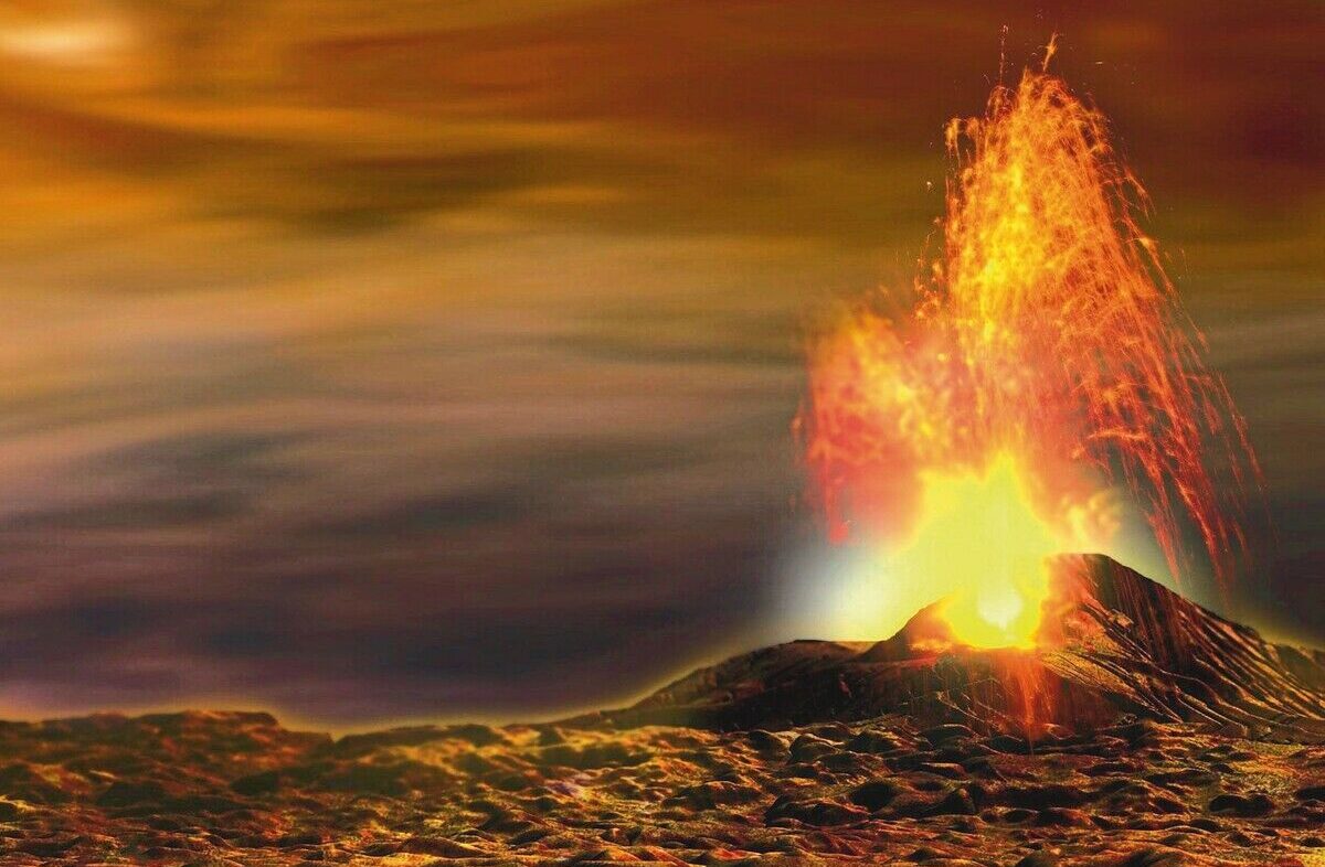 Ein Mond speit Feuer
