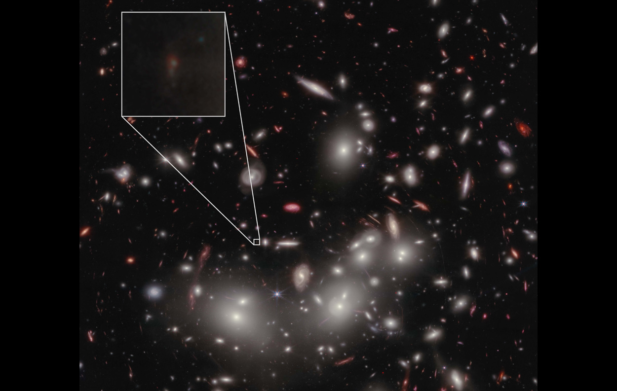Lichtschwächste Galaxie des frühen Kosmos