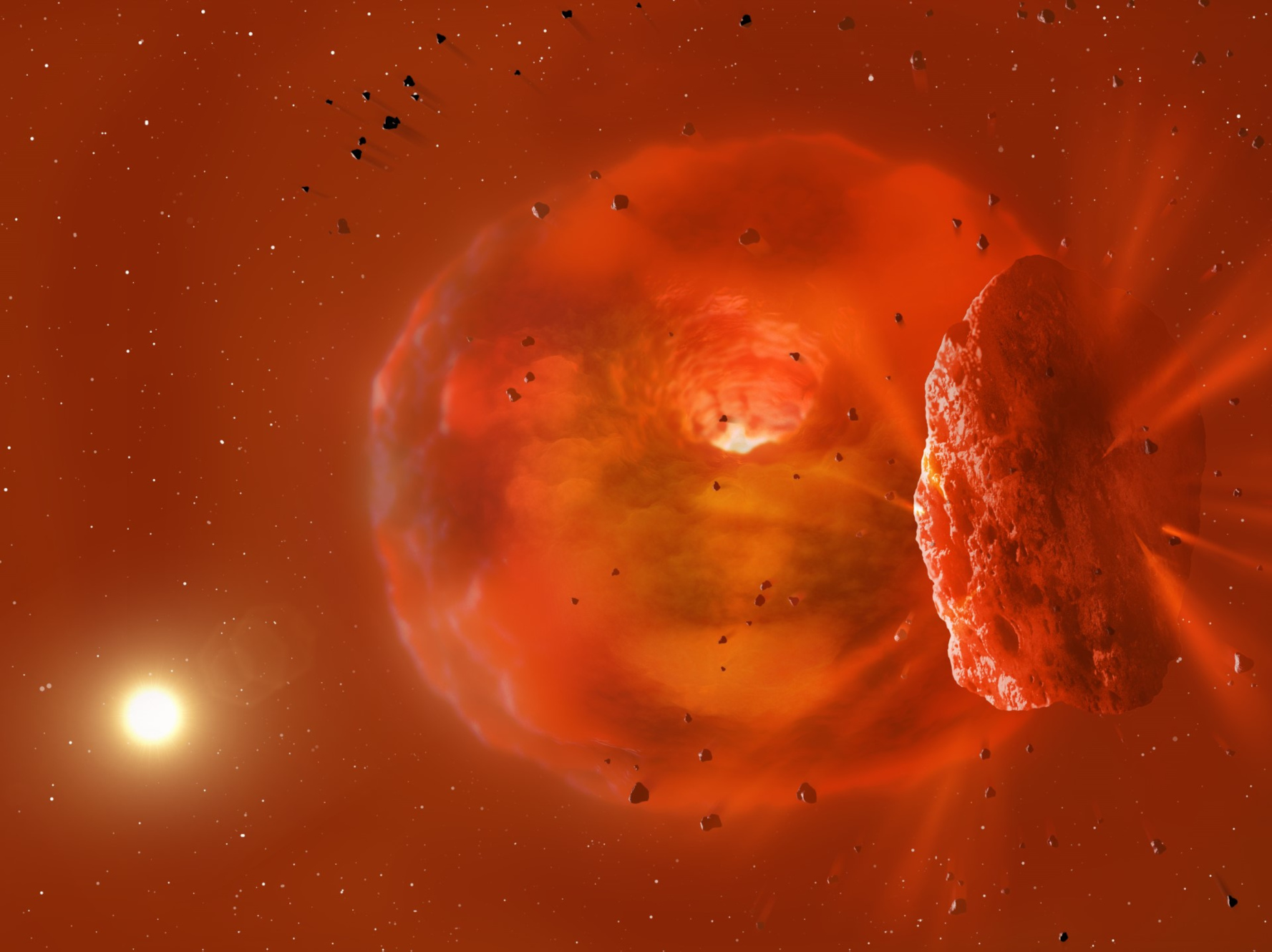 Einer Planeten-Kollision auf der Spur