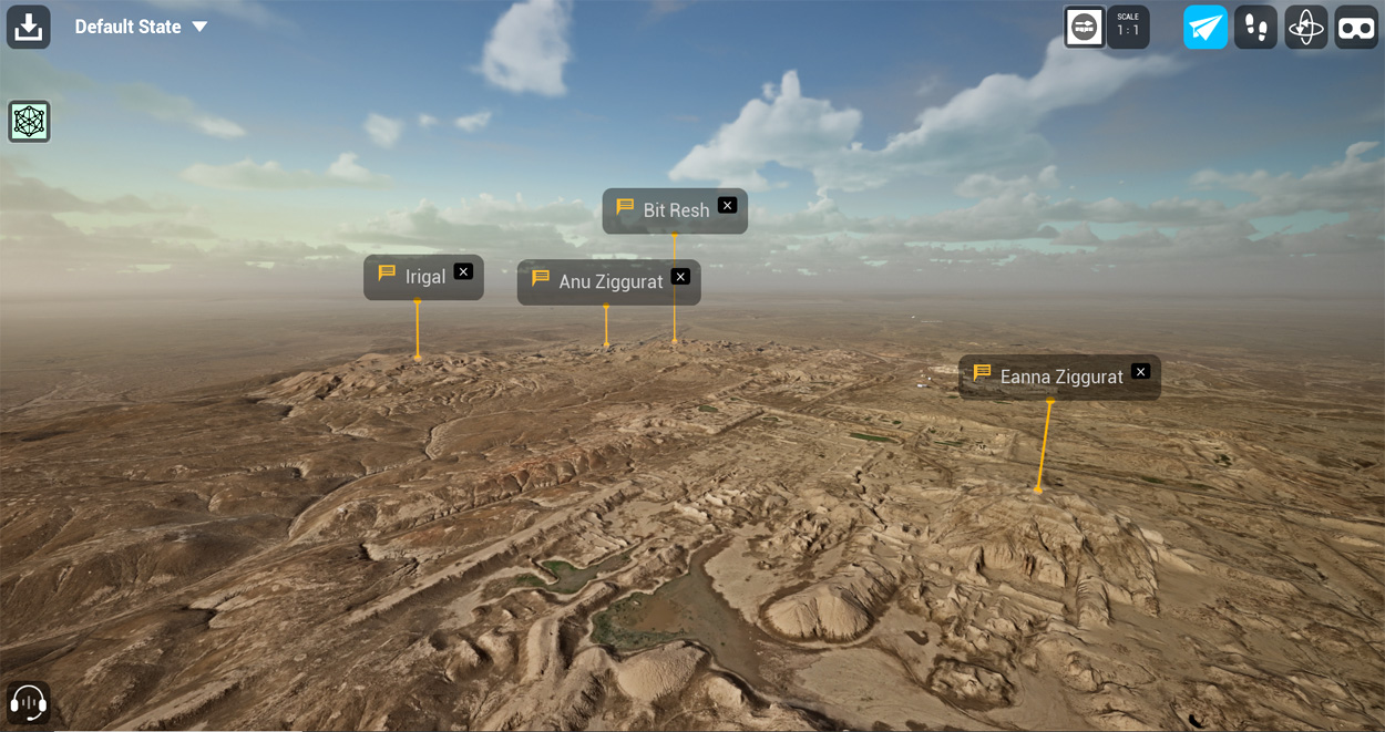 VR-Blick auf die Ruinen von Uruk