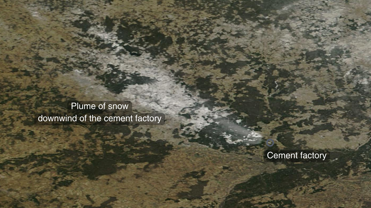 Industrie-Abgase können lokalen Schneefall fördern