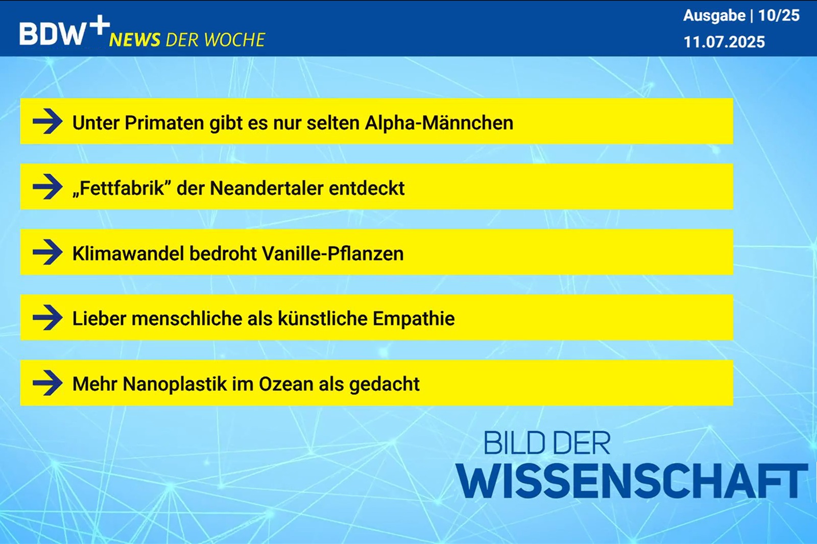 News der Woche 11.07.2025
