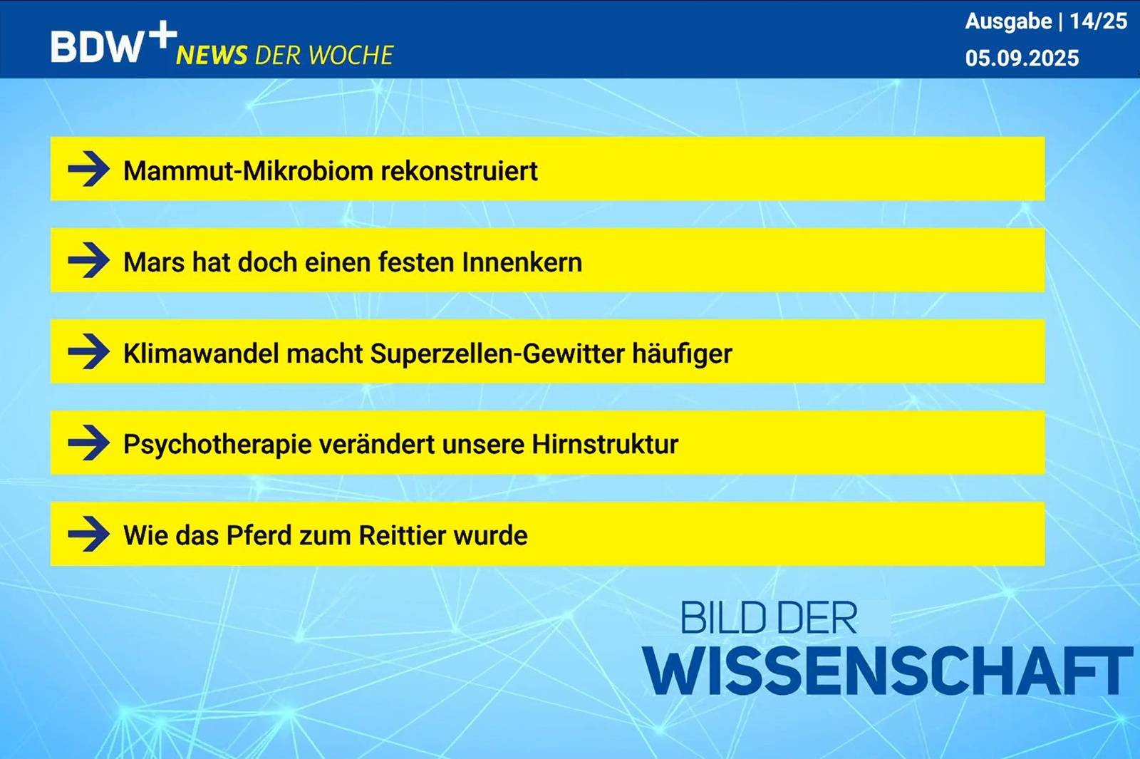 News der Woche 05.09.2025