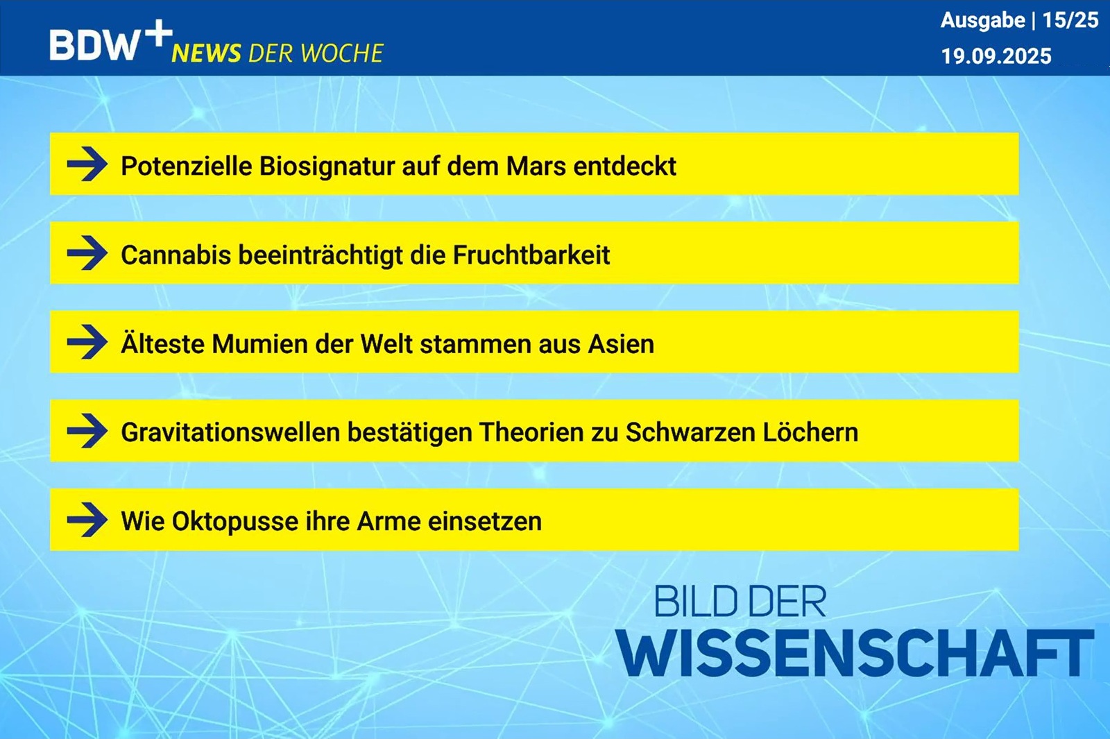 News der Woche 19.09.2025