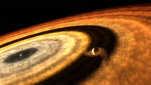 Junger Gasriese in protoplanetarer Scheibe