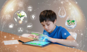 Foto eines Jungen am Tablet