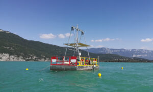 Bohrplattform auf dem Lac de Bourget