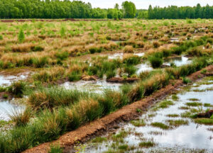 Foto von Entwässerungsgräben in einem Moor