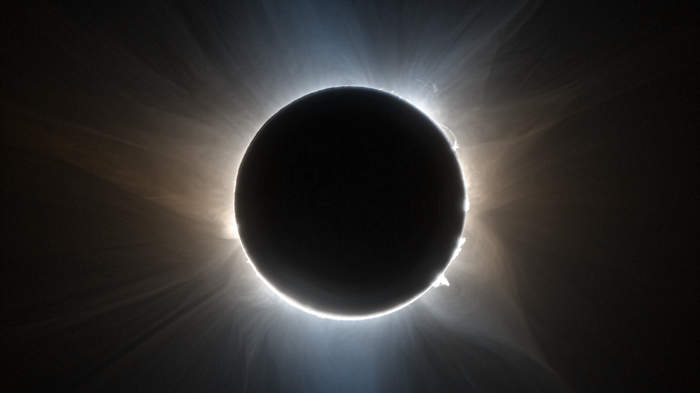Sonnenkorona bei Sonnenfinsternis