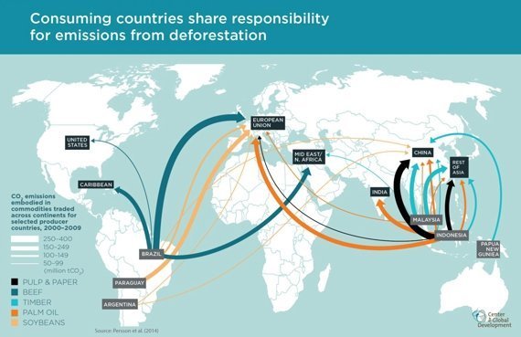 Die Karte zeigte Export und Import