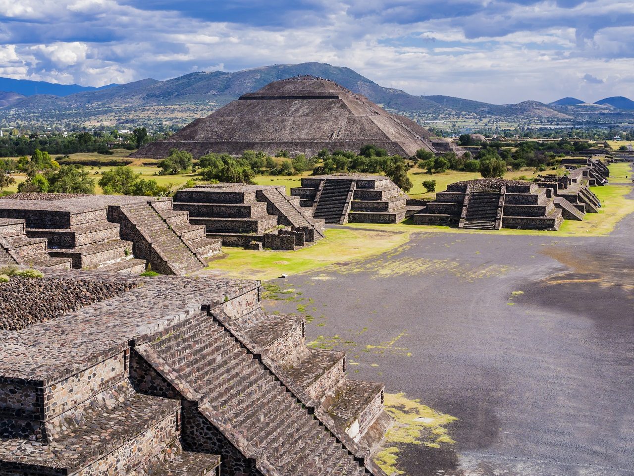 Panoramaansicht von Teotihuacan 