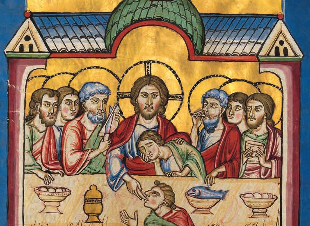 Abendmahlsszene aus dem Das Brandenburger Evangelistar