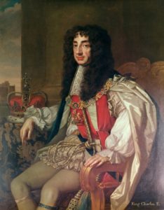 XCF274374_Portrait_of_Charles_II_(oil_on_canvas)_by_Lely,_Peter_(1618-80);_Private_Collection;_(add.info.:_King_Charles_II_(1630-85););_English,__out_of_copyright.