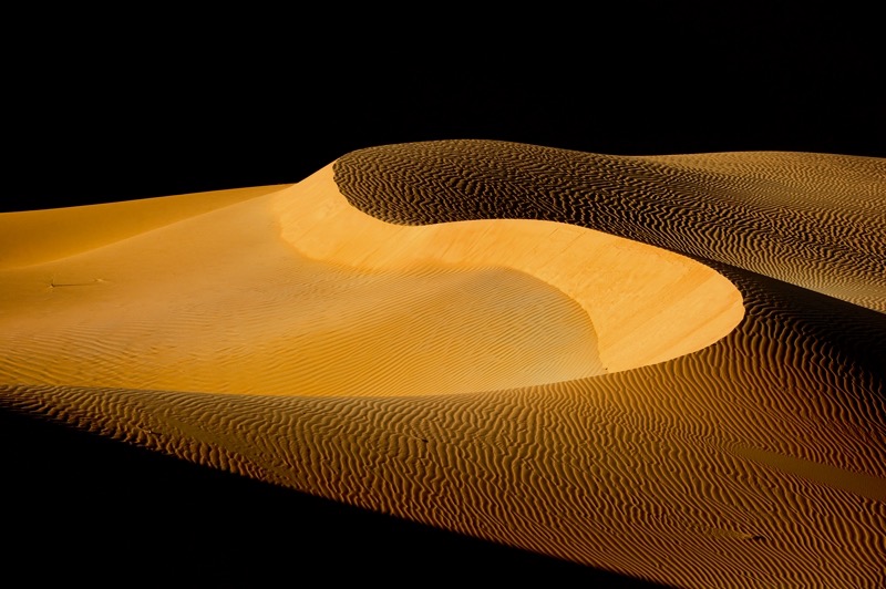 Die Dünen der Rub al-Khali Wüste wandeln sich ständig. Passat- und Monsunwinde geben ihnen neue Formen. (Foto: Michael Martin)