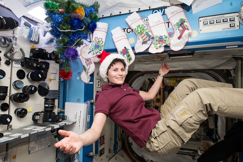 Weihnachten 2014 auf der ISS. Foto: NASA