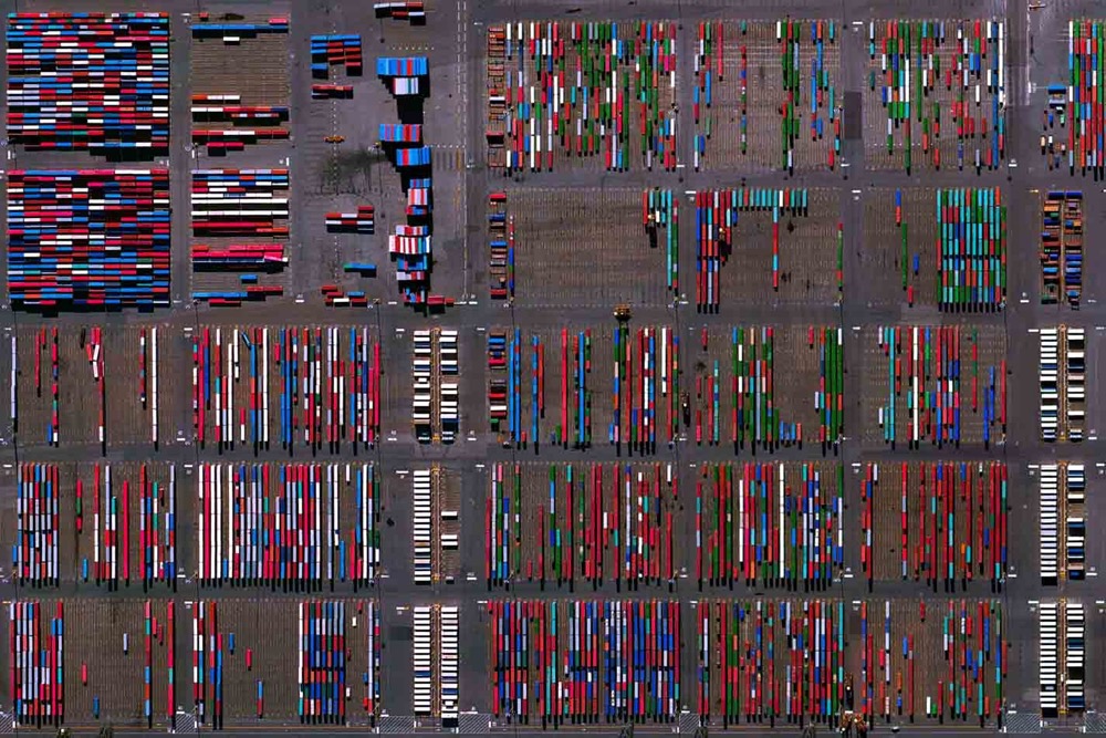 Ein Containerhafen in New Jersey, USA. Foto: Daily Overview.