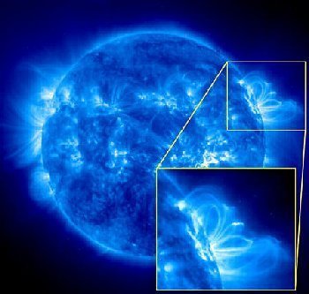 Solarstürme spielen auf der Sonne wie auf einer Gitarre
